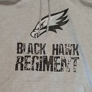 Light Gray Hood Sweater Sweatshirt Black Hawk Regiment Sz XL